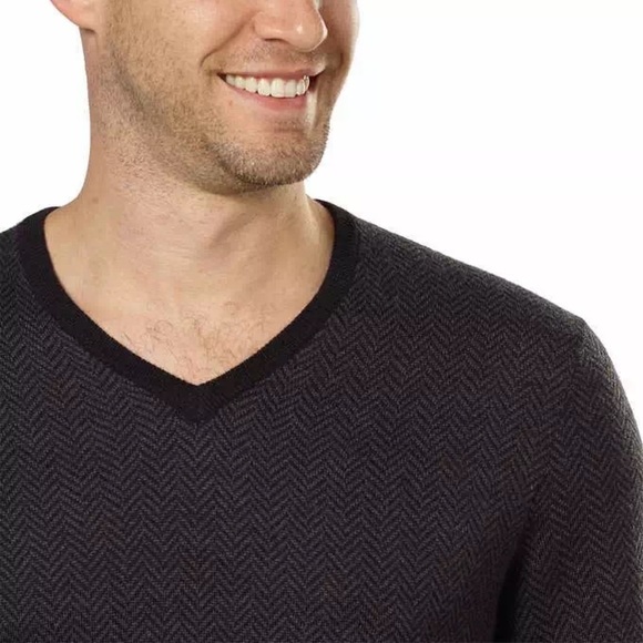 NWT Calvin Klein CK Wool V Neck Sweater Gray L - Picture 9 of 9